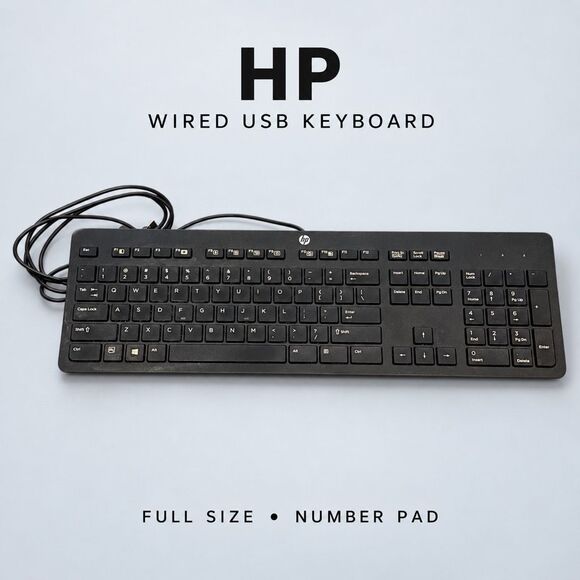 HP Other - HP Wired USB Keyboard Black Full Size with Number Pad KBAR211